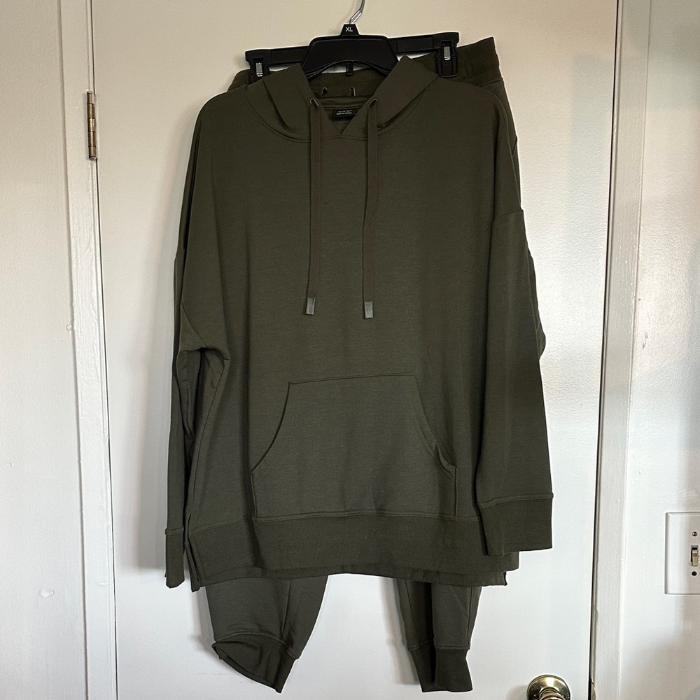 Joggers Set Athletic Works Olive Green Women's